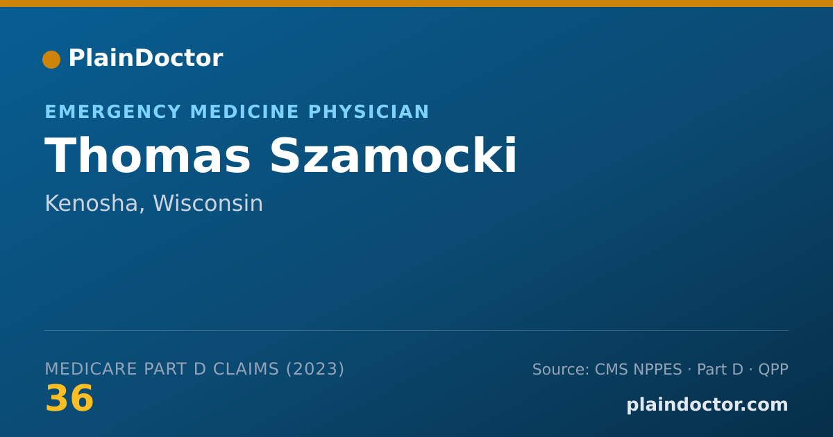 Shareable card for Thomas Szamocki - Emergency Medicine Physician, Kenosha, WI