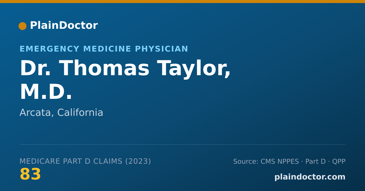 Shareable card for Thomas Taylor, M.D. - Emergency Medicine Physician, Arcata, CA