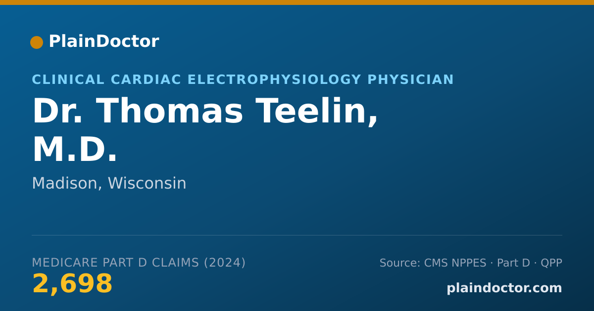 Shareable card for Thomas Teelin, M.D. - Clinical Cardiac Electrophysiology Physician, Madison, WI