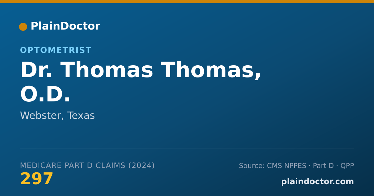 Shareable card for Thomas Thomas, O.D. - Optometrist, Webster, TX