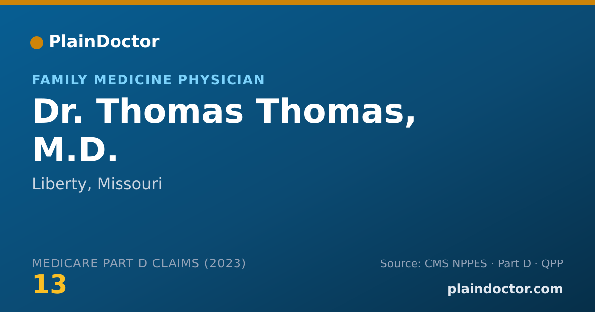 Shareable card for Thomas Thomas, M.D. - Family Medicine Physician, Liberty, MO
