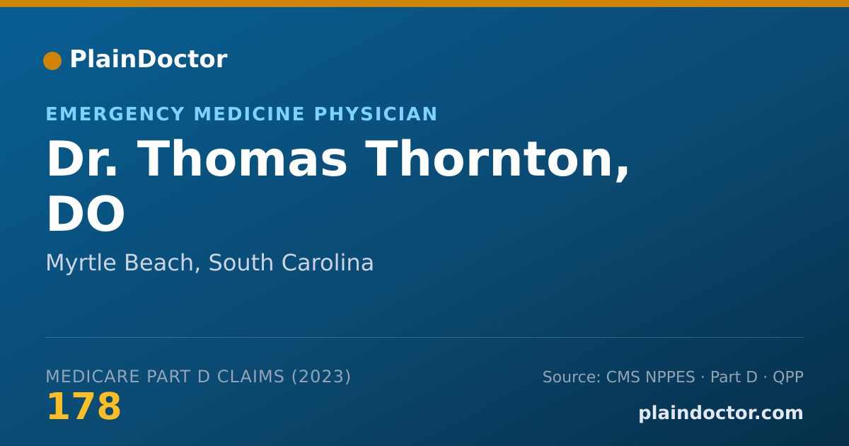 Shareable card for Thomas Thornton, DO - Emergency Medicine Physician, Myrtle Beach, SC