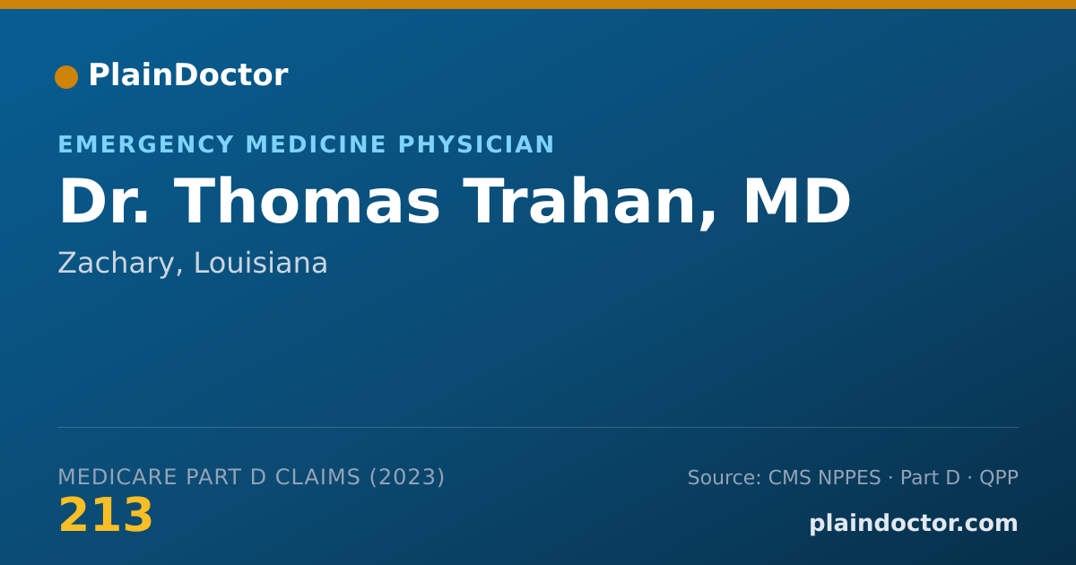 Shareable card for Thomas Trahan, MD - Emergency Medicine Physician, Zachary, LA