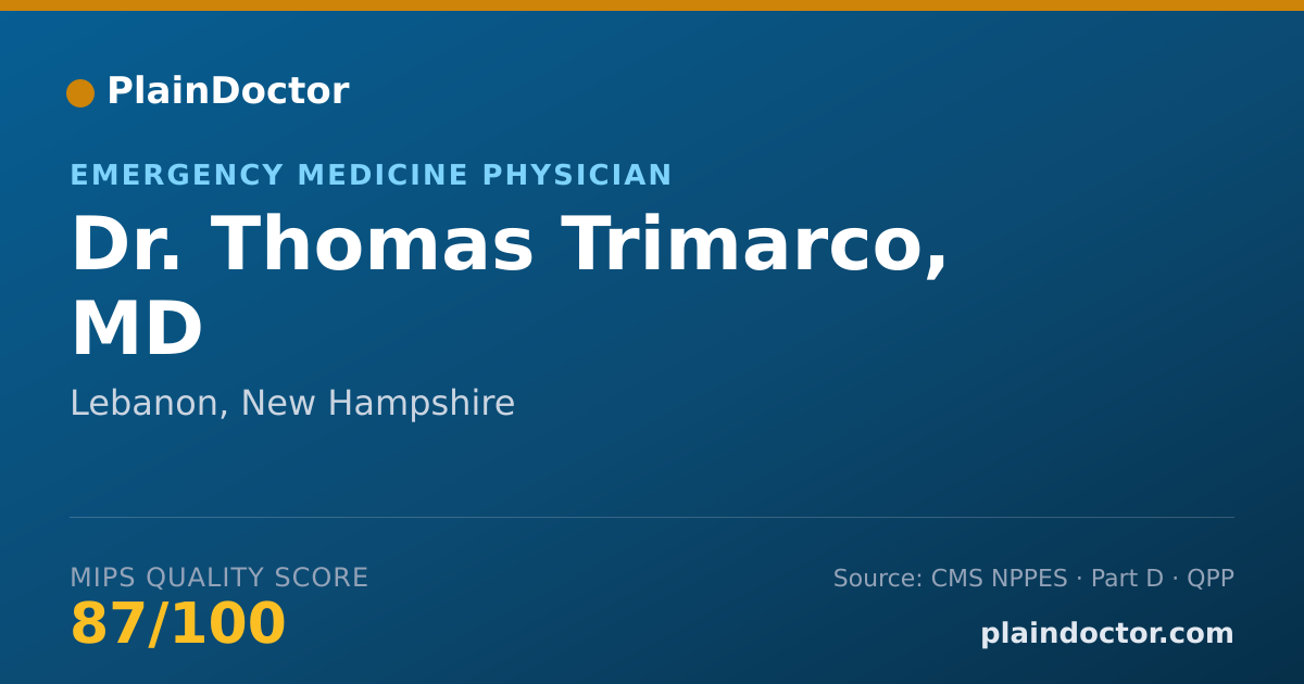 Shareable card for Thomas Trimarco, MD - Emergency Medicine Physician, Lebanon, NH