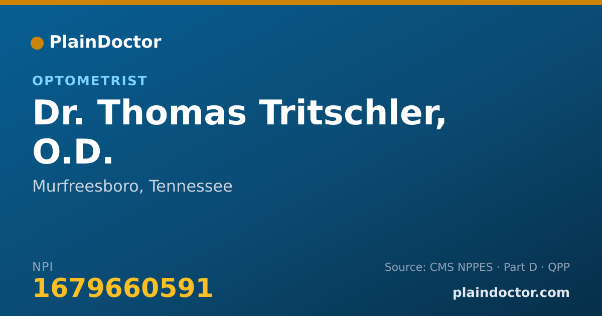 Shareable card for Thomas Tritschler, O.D. - Optometrist, Murfreesboro, TN