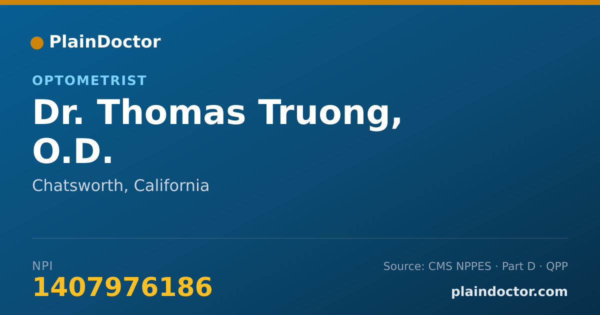 Shareable card for Thomas Truong, O.D. - Optometrist, Chatsworth, CA