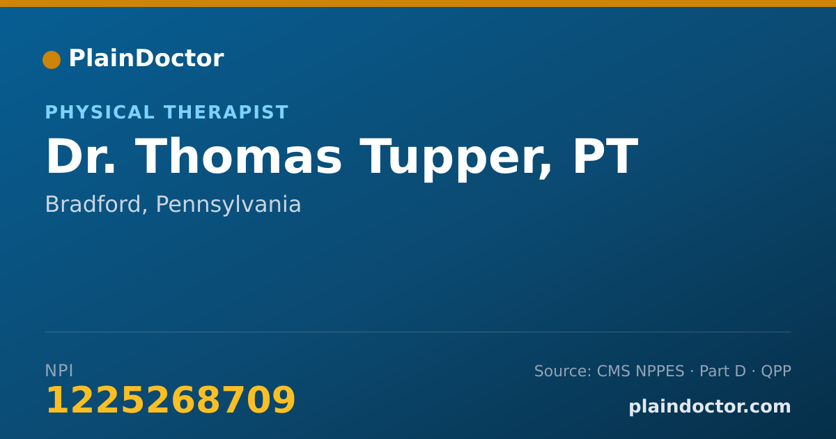 Shareable card for Thomas Tupper, PT - Physical Therapist, Bradford, PA