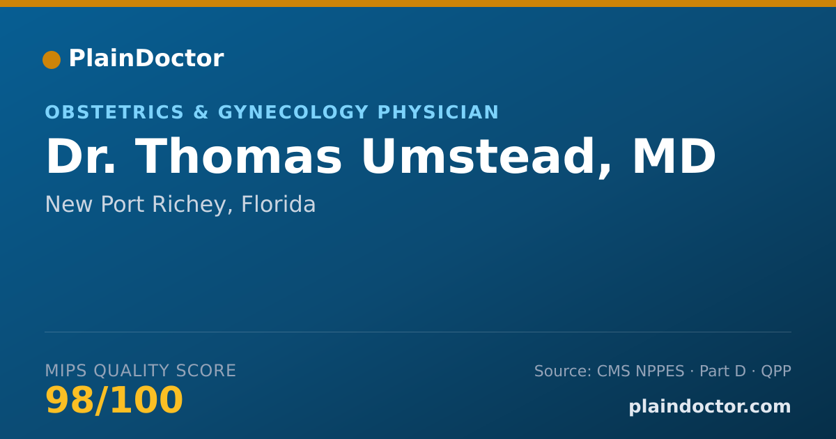 Shareable card for Thomas Umstead, MD - Obstetrics & Gynecology Physician, New Port Richey, FL