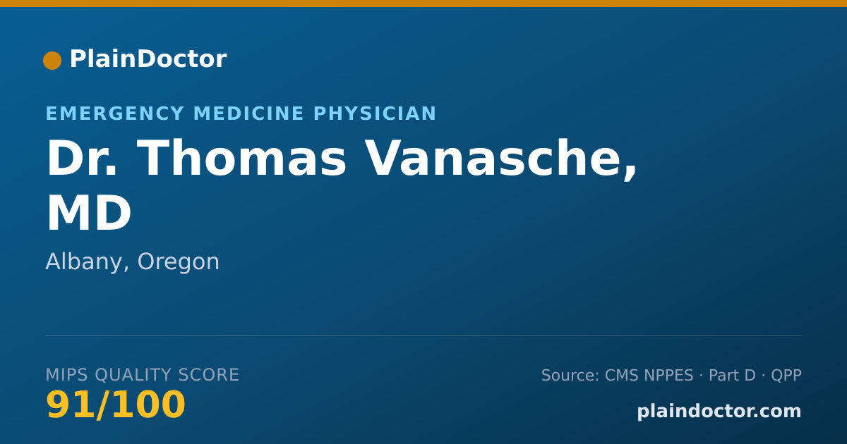 Shareable card for Thomas Vanasche, MD - Emergency Medicine Physician, Albany, OR