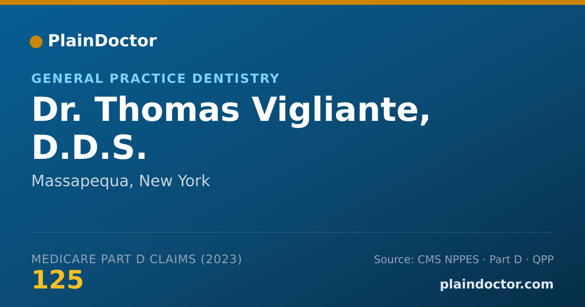 Shareable card for Thomas Vigliante, D.D.S. - General Practice Dentistry, Massapequa, NY