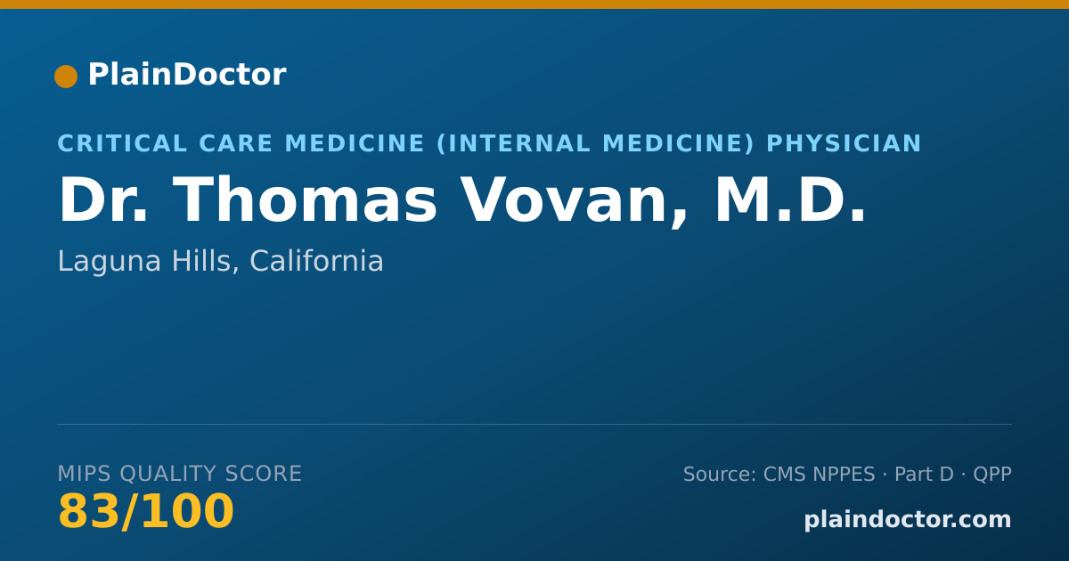 Shareable card for Thomas Vovan, M.D. - Critical Care Medicine (Internal Medicine) Physician, Laguna Hills, CA