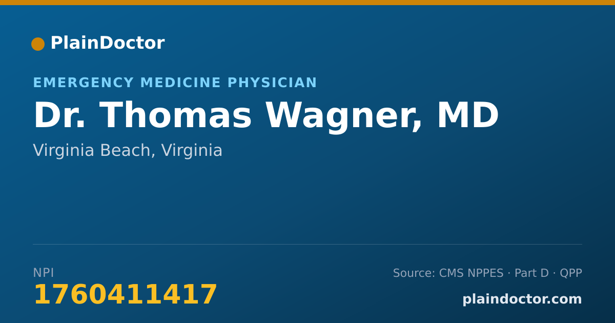 Shareable card for Thomas Wagner, MD - Emergency Medicine Physician, Virginia Beach, VA