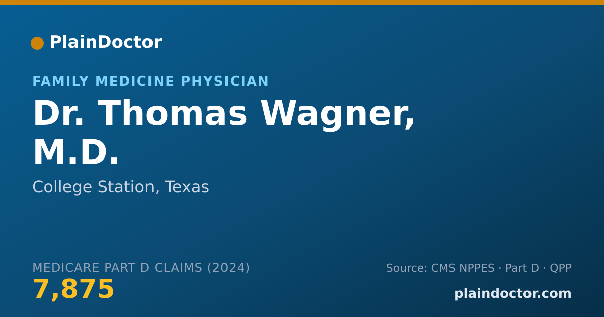 Shareable card for Thomas Wagner, M.D. - Family Medicine Physician, College Station, TX