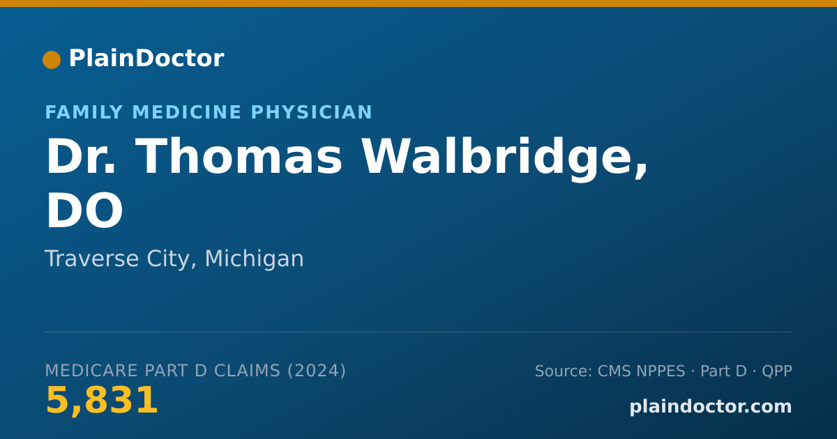 Shareable card for Thomas Walbridge, DO - Family Medicine Physician, Traverse City, MI