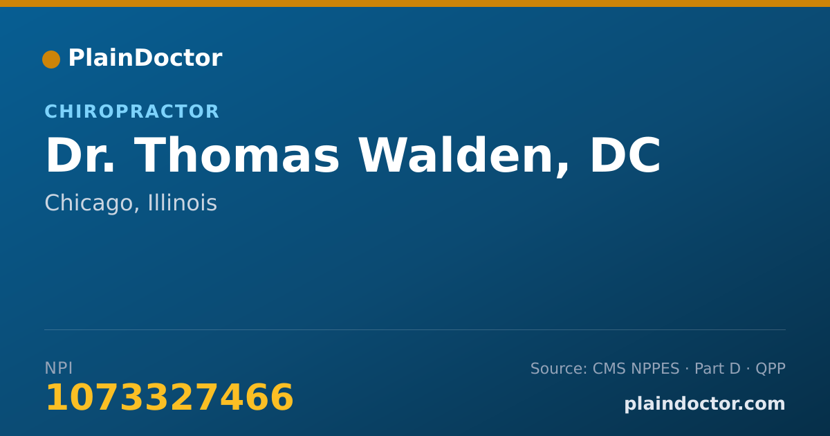 Shareable card for Thomas Walden, DC - Chiropractor, Chicago, IL