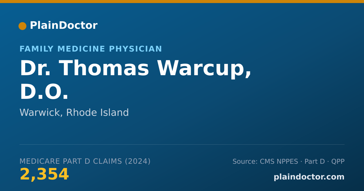 Shareable card for Thomas Warcup, D.O. - Family Medicine Physician, Warwick, RI