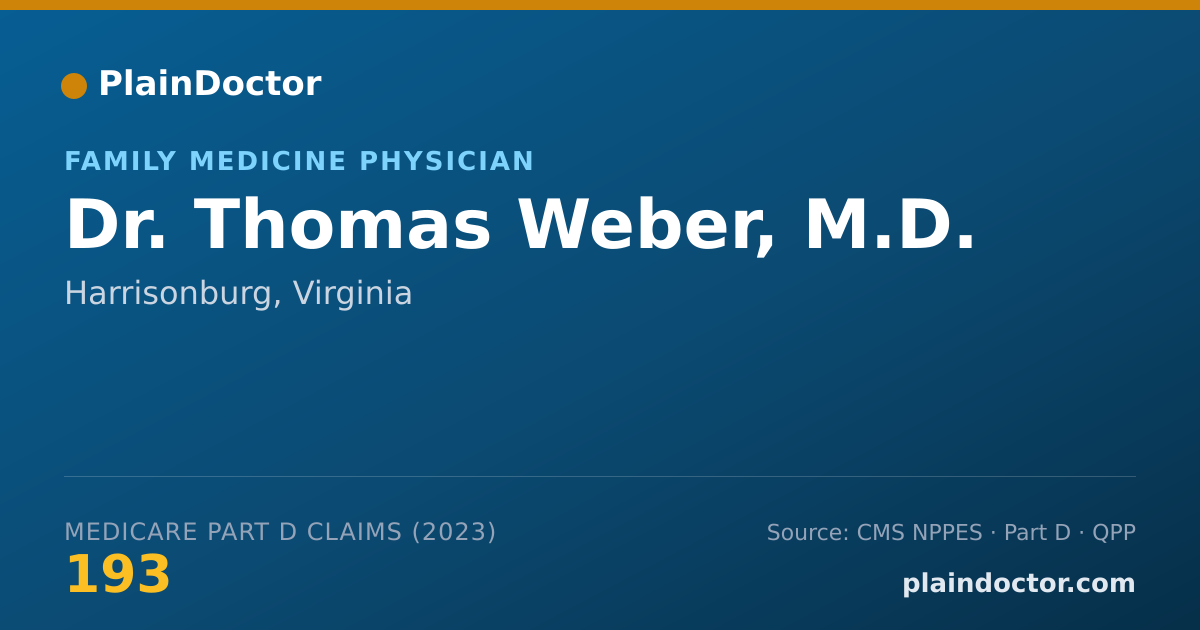 Shareable card for Thomas Weber, M.D. - Family Medicine Physician, Harrisonburg, VA