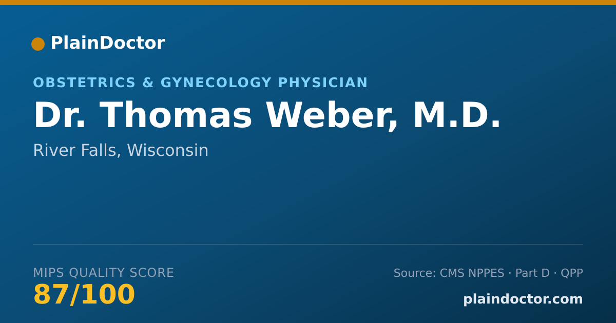 Shareable card for Thomas Weber, M.D. - Obstetrics & Gynecology Physician, River Falls, WI