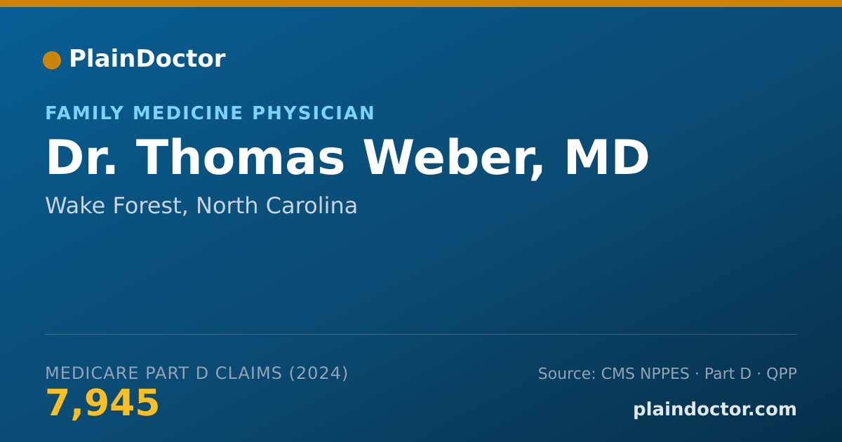 Shareable card for Thomas Weber, MD - Family Medicine Physician, Wake Forest, NC