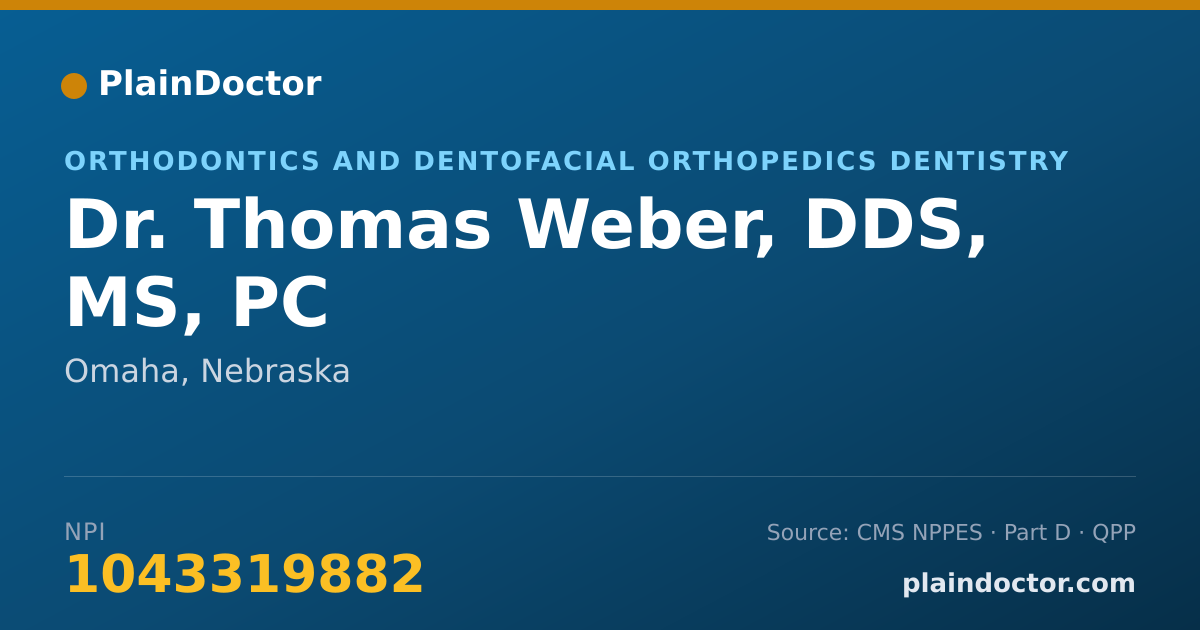 Shareable card for Thomas Weber, DDS, MS, PC - Orthodontics and Dentofacial Orthopedics Dentistry, Omaha, NE