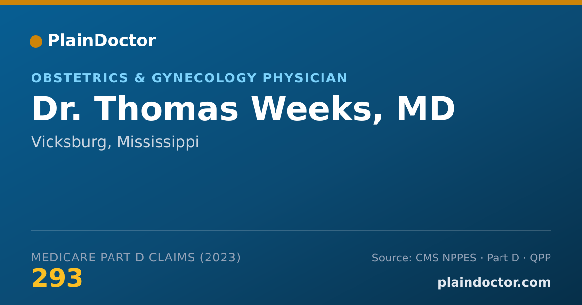 Shareable card for Thomas Weeks, MD - Obstetrics & Gynecology Physician, Vicksburg, MS