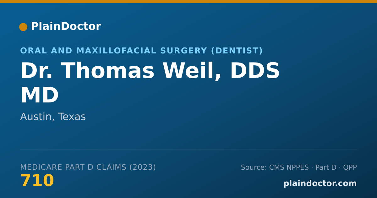 Shareable card for Thomas Weil, DDS MD - Oral and Maxillofacial Surgery (Dentist), Austin, TX