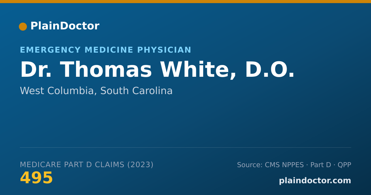 Shareable card for Thomas White, D.O. - Emergency Medicine Physician, West Columbia, SC