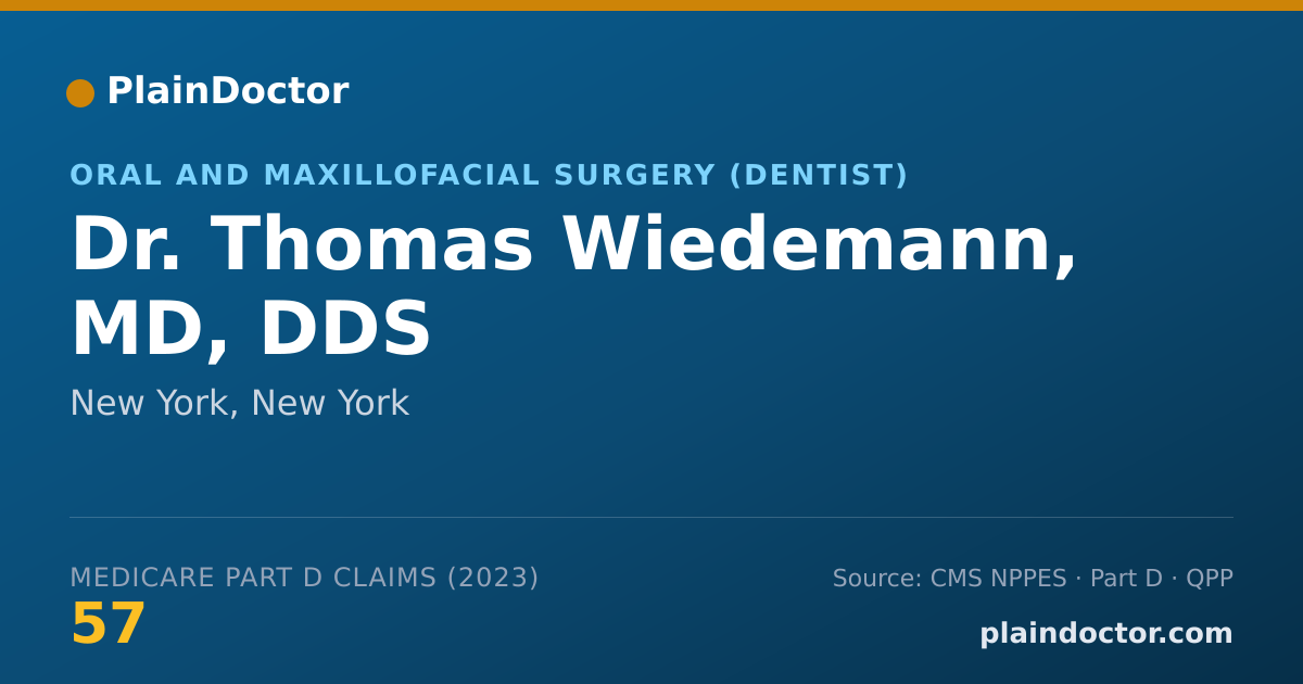 Shareable card for Thomas Wiedemann, MD, DDS - Oral and Maxillofacial Surgery (Dentist), New York, NY