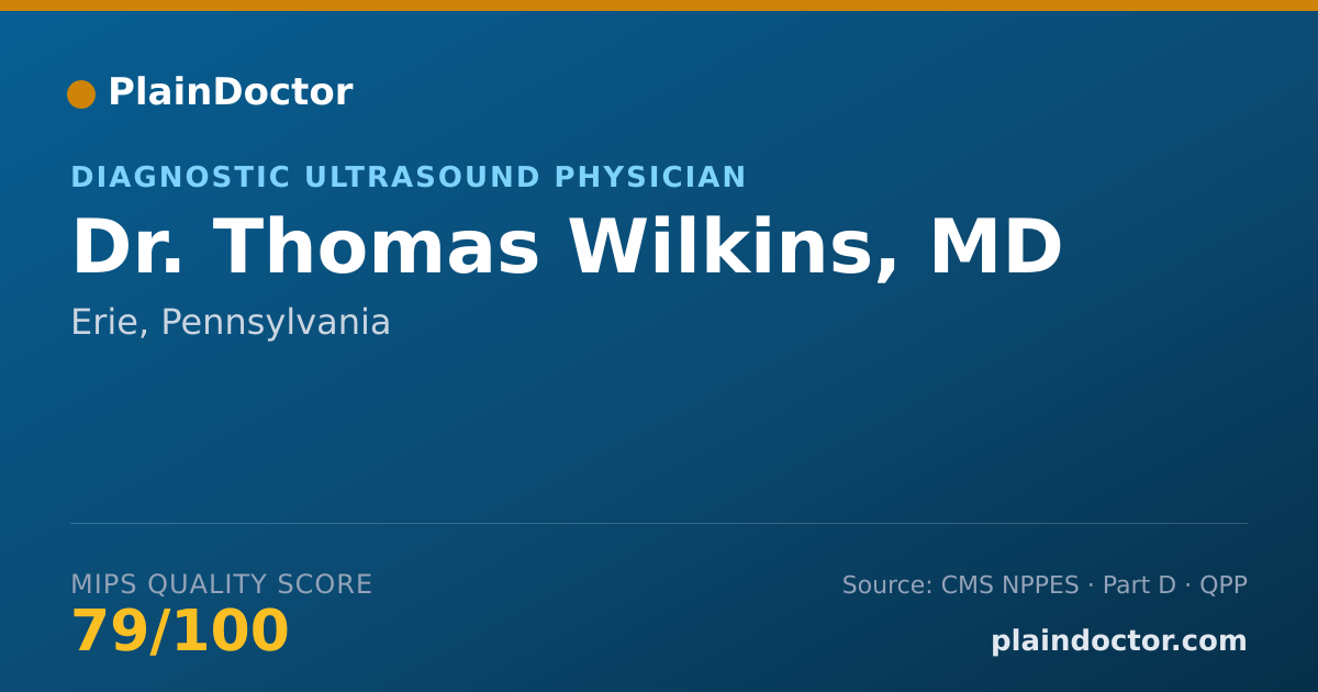Shareable card for Thomas Wilkins, MD - Diagnostic Ultrasound Physician, Erie, PA