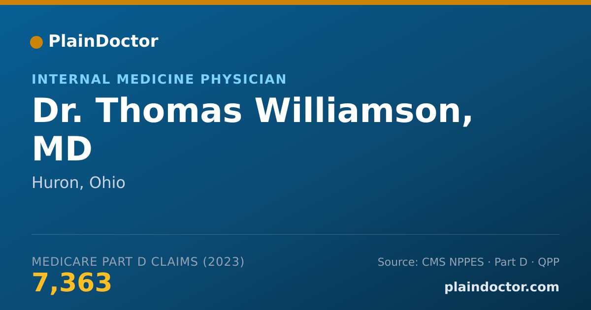Shareable card for Thomas Williamson, MD - Internal Medicine Physician, Huron, OH
