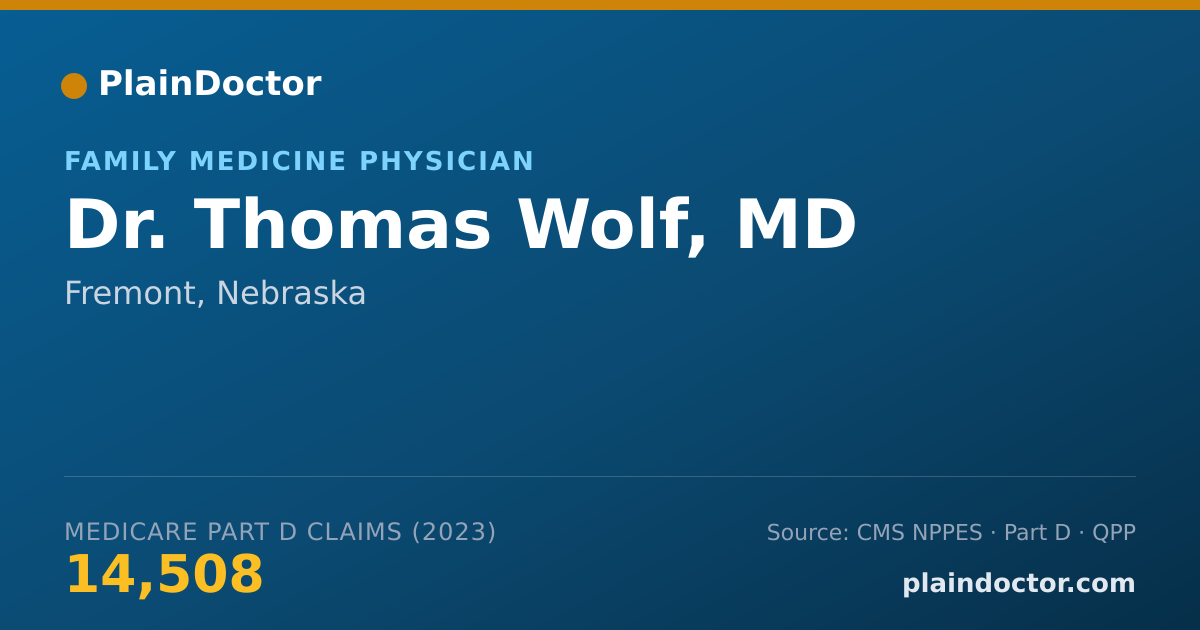 Shareable card for Thomas Wolf, MD - Family Medicine Physician, Fremont, NE