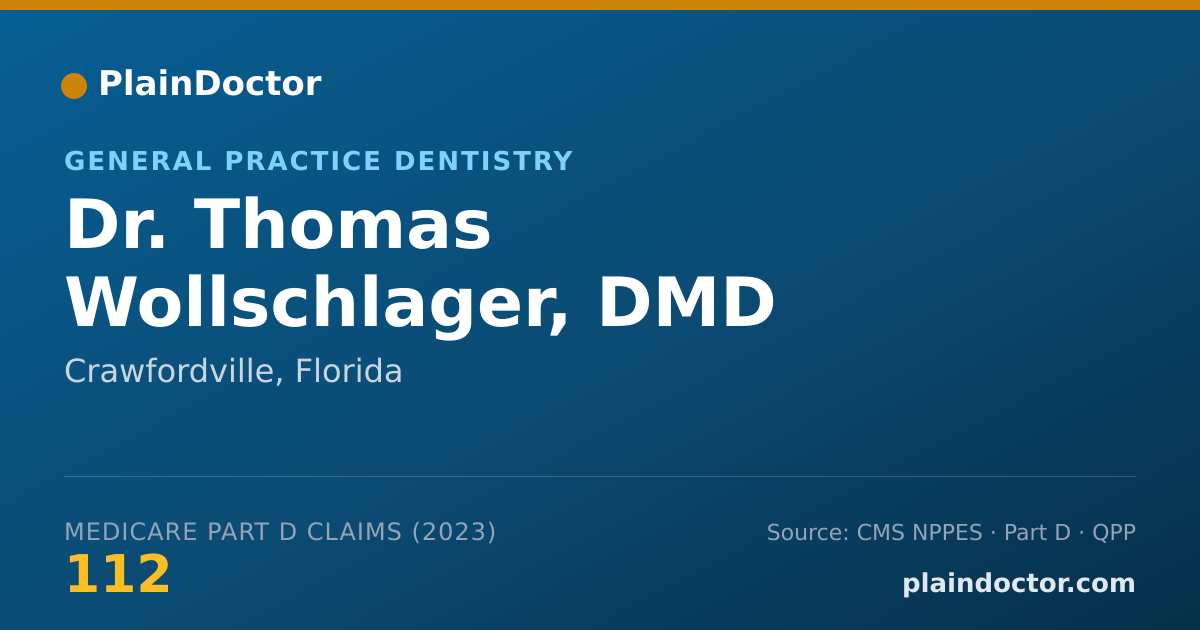 Shareable card for Thomas Wollschlager, DMD - General Practice Dentistry, Crawfordville, FL