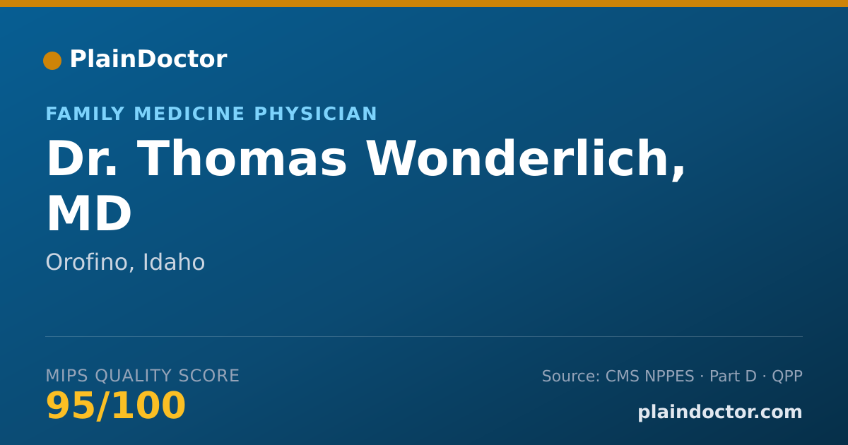 Shareable card for Thomas Wonderlich, MD - Family Medicine Physician, Orofino, ID