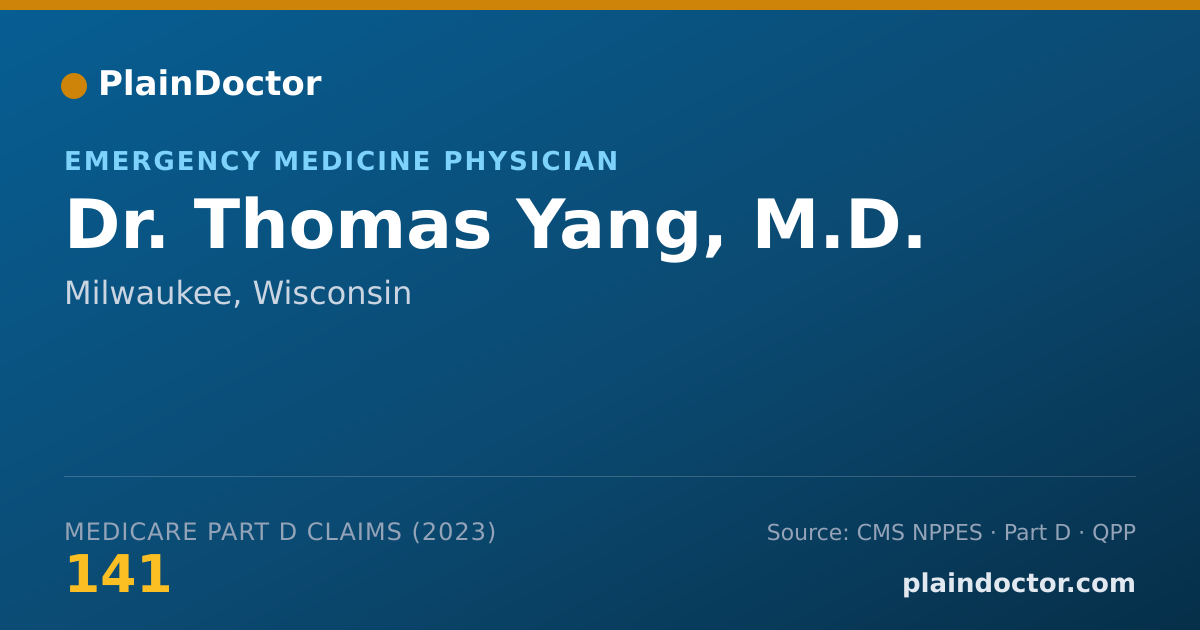 Shareable card for Thomas Yang, M.D. - Emergency Medicine Physician, Milwaukee, WI