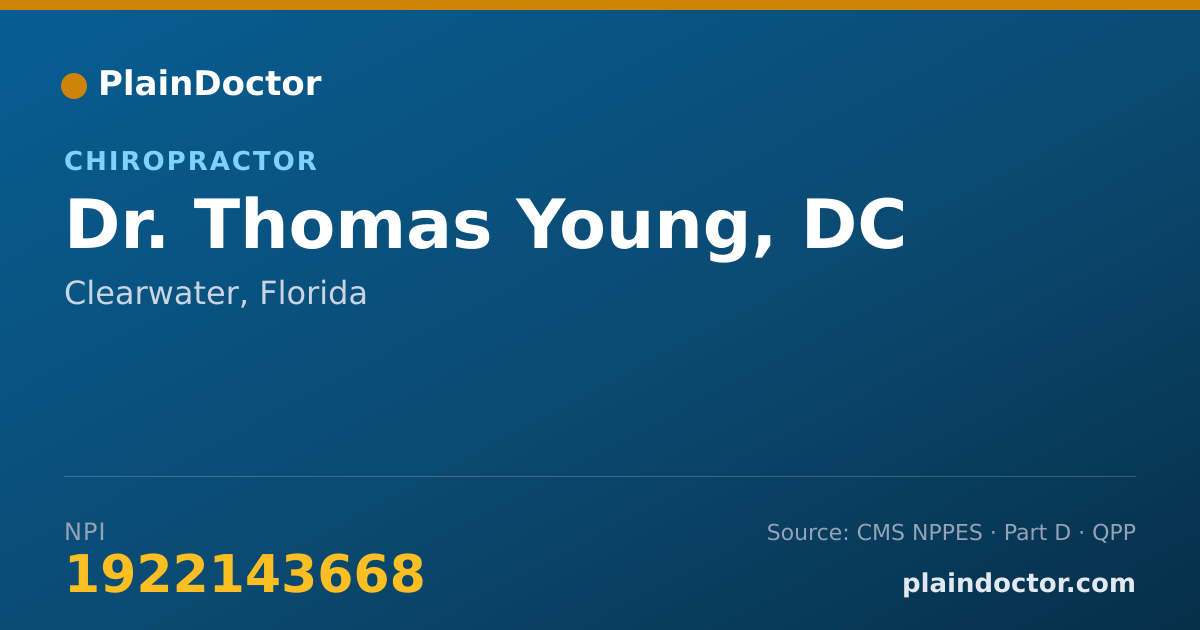 Shareable card for Thomas Young, DC - Chiropractor, Clearwater, FL