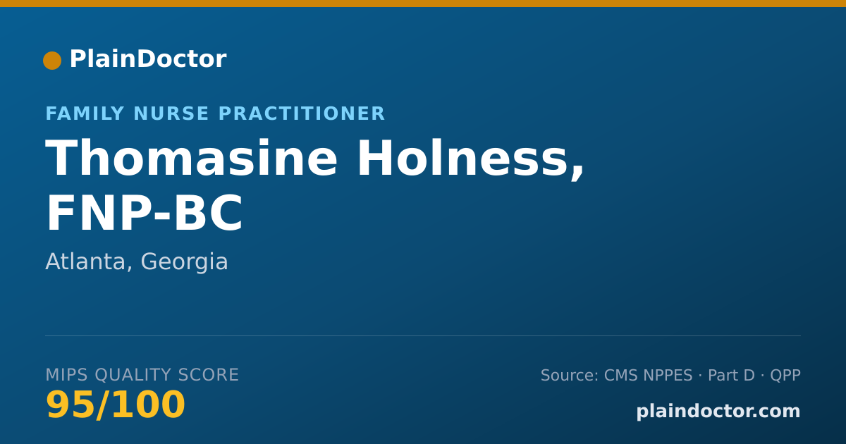 Shareable card for Thomasine Holness, FNP-BC - Family Nurse Practitioner, Atlanta, GA