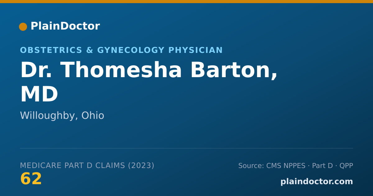 Shareable card for Thomesha Barton, MD - Obstetrics & Gynecology Physician, Willoughby, OH