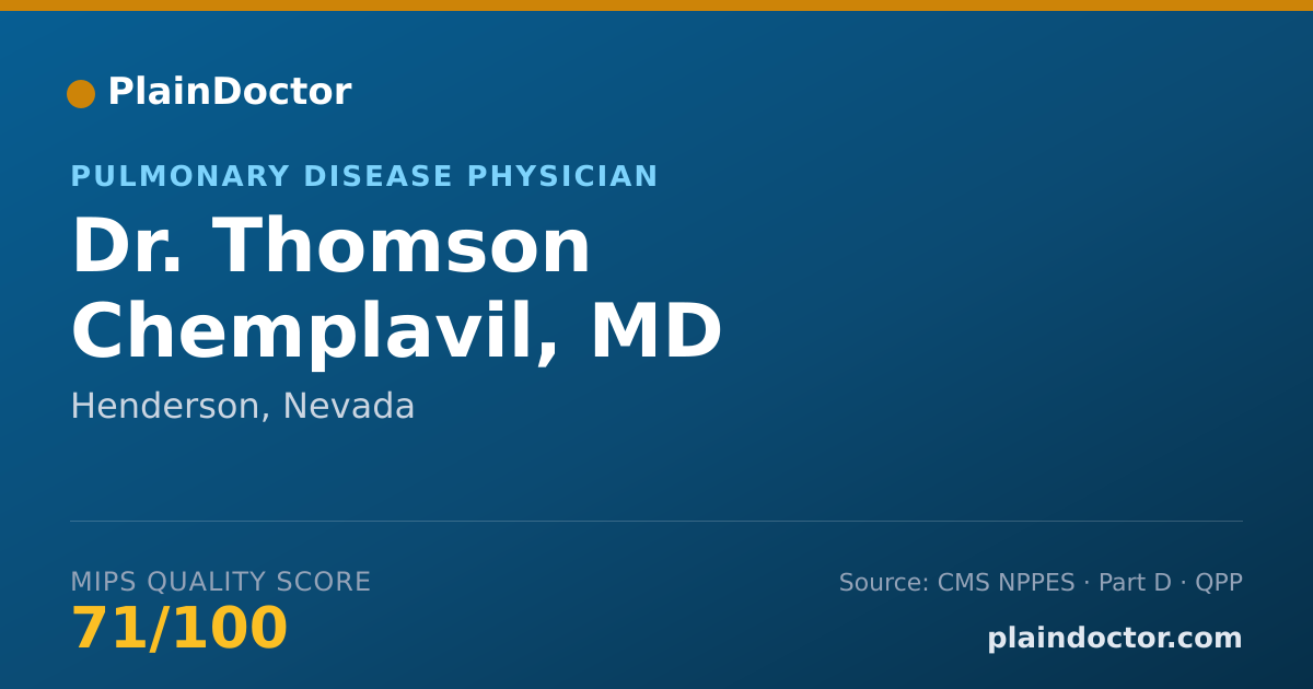 Shareable card for Thomson Chemplavil, MD - Pulmonary Disease Physician, Henderson, NV