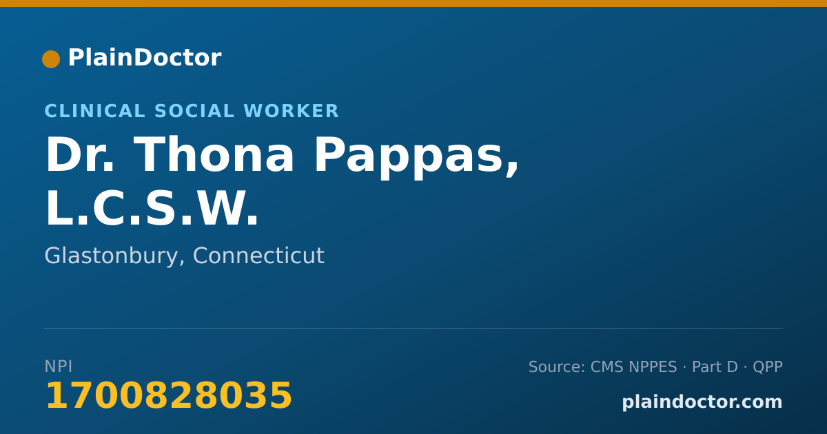 Shareable card for Thona Pappas, L.C.S.W. - Clinical Social Worker, Glastonbury, CT