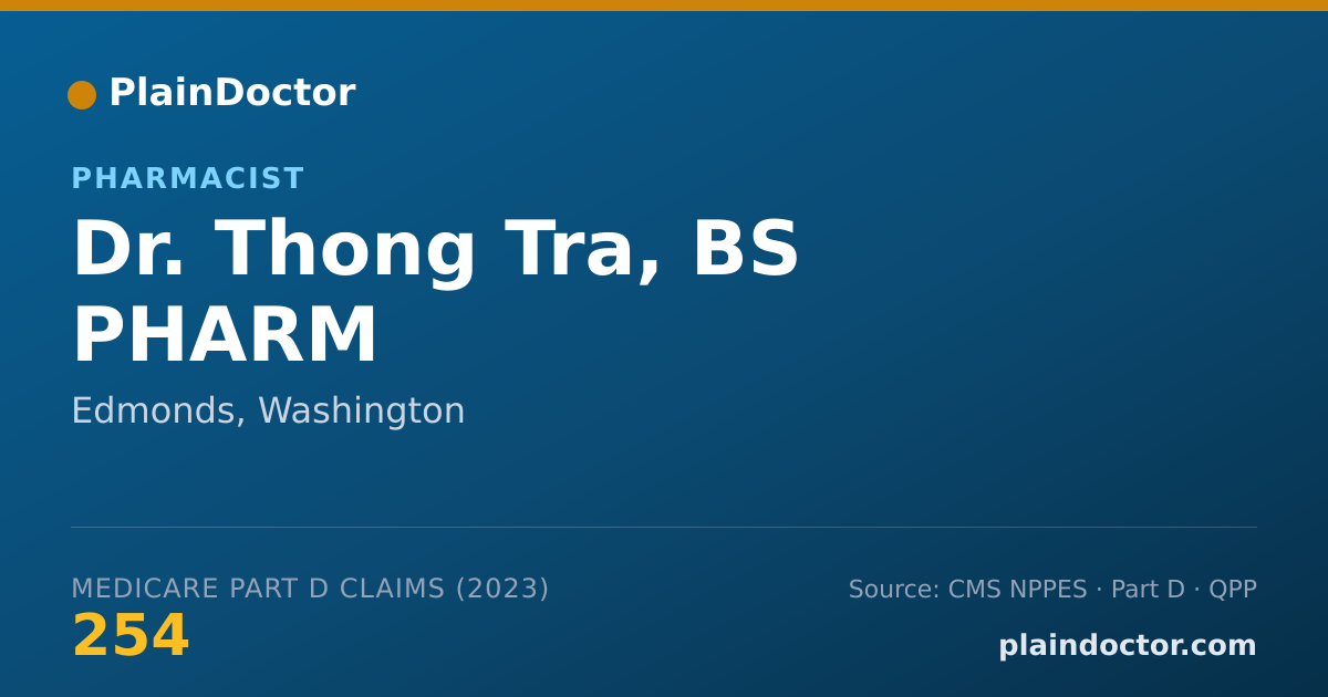 Shareable card for Thong Tra, BS PHARM - Pharmacist, Edmonds, WA