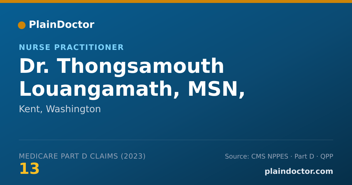 Shareable card for Thongsamouth Louangamath, MSN, ARNP, FNP-C - Nurse Practitioner, Kent, WA