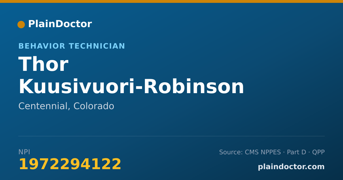 Shareable card for Thor Kuusivuori-Robinson - Behavior Technician, Centennial, CO