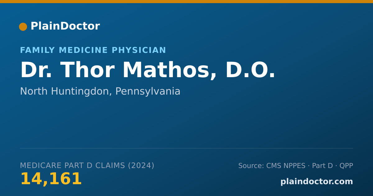 Shareable card for Thor Mathos, D.O. - Family Medicine Physician, North Huntingdon, PA