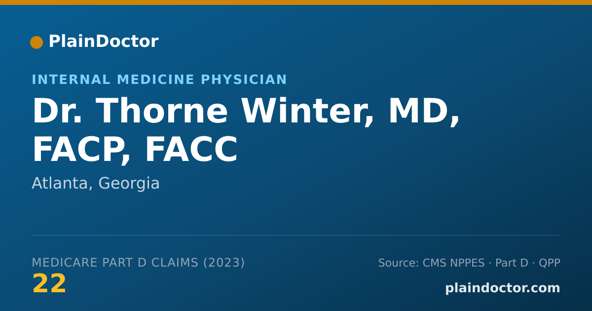 Shareable card for Thorne Winter, MD, FACP, FACC - Internal Medicine Physician, Atlanta, GA