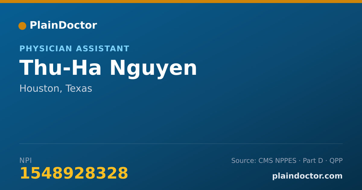 Shareable card for Thu-Ha Nguyen - Physician Assistant, Houston, TX