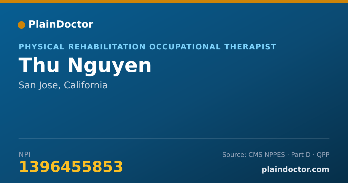 Shareable card for Thu Nguyen - Physical Rehabilitation Occupational Therapist, San Jose, CA