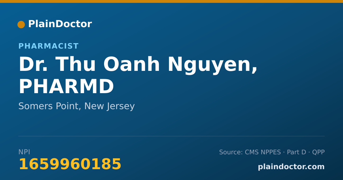 Shareable card for Thu Oanh Nguyen, PHARMD - Pharmacist, Somers Point, NJ