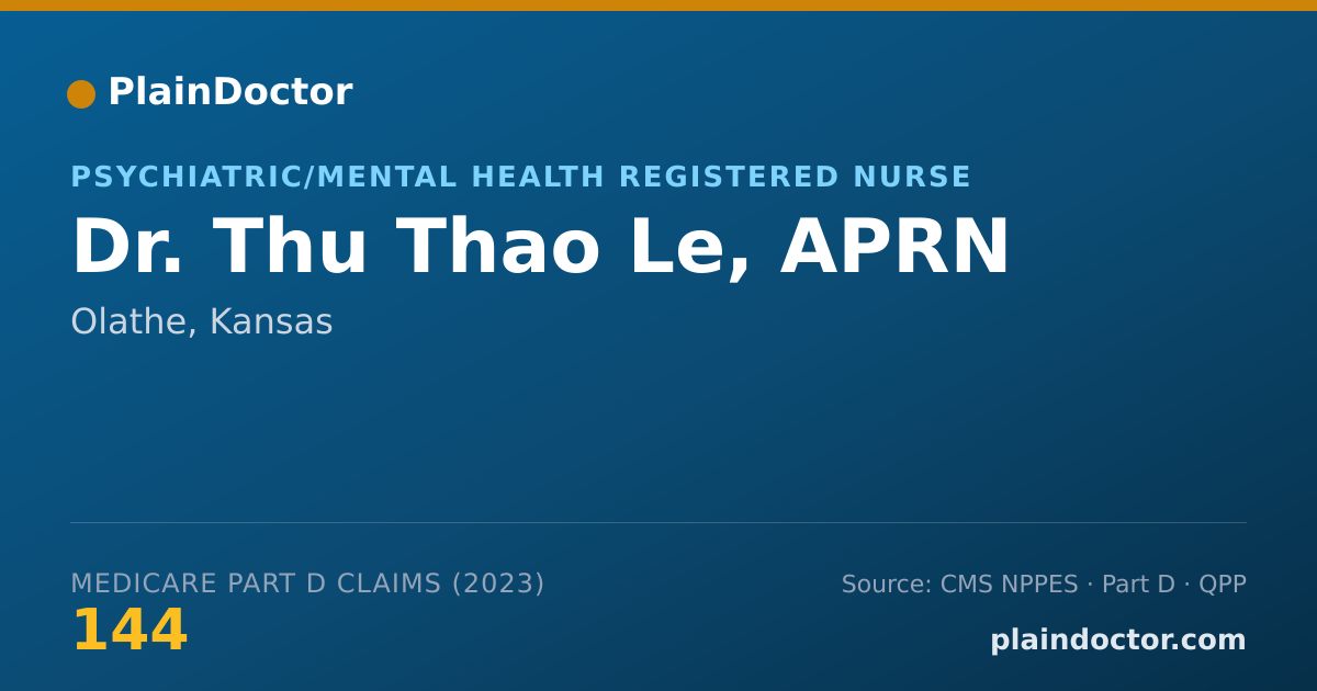 Shareable card for Thu Thao Le, APRN - Psychiatric/Mental Health Registered Nurse, Olathe, KS