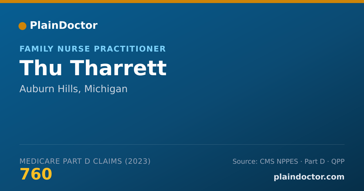 Shareable card for Thu Tharrett - Family Nurse Practitioner, Auburn Hills, MI