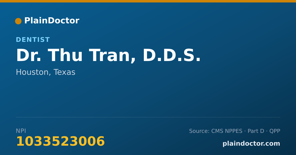 Shareable card for Thu Tran, D.D.S. - Dentist, Houston, TX